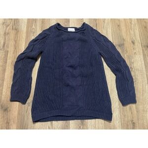 Olive+Oak Sweater, Women's Size Large, Blue, Pullover, Ribbed Knit